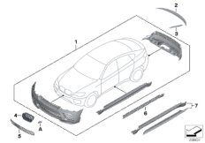 Аэродинам.принадлежности M Performance для BMW E71 X6 40dX N57S (схема запасных частей)