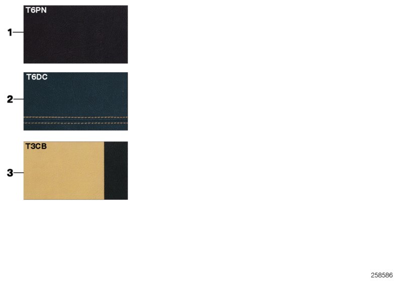 Страница с образцами, цвета кож.обивки для BMW R52 Cooper S W11 (схема запчастей)