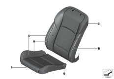 Инд. обивка спортивного сиденья Пд для BMW F10 M5 S63N (схема запасных частей)