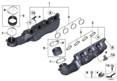 Система впуска для BMW F13N M6 S63N (схема запасных частей)