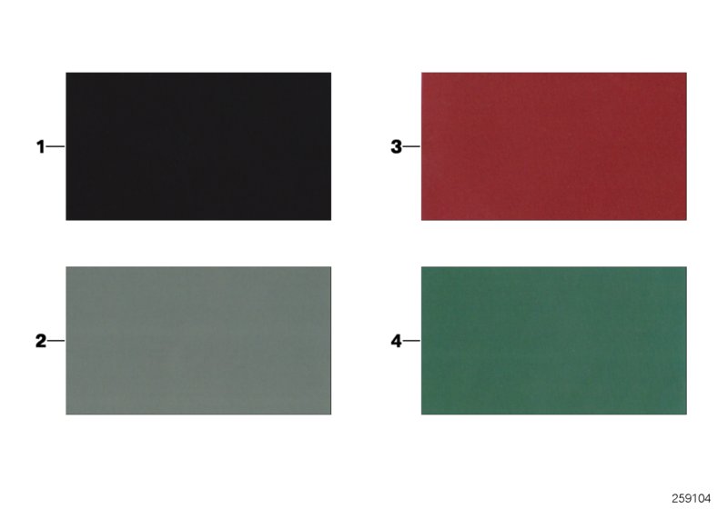 Стр.с образцами, цвета отделки салона для BMW R50 One D W17 (схема запчастей)