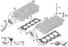Головка блока цилиндров-доп.элементы для BMW F16 X6 50iX 4.0 N63N (схема запасных частей)
