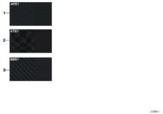 Образцовая сторона, цвета обивки, ткань для MINI R56 One D W16 (схема запасных частей)