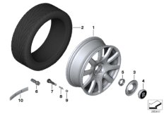 Л/с колесный диск, дизайн 417 для ROLLS-ROYCE RR2N Drophead N73 (схема запасных частей)