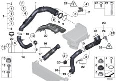 Воздуховод для BMW E93N 335i N55 (схема запасных частей)