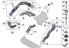 Воздуховод для BMW F26 X4 M40iX N55 (схема запасных частей)