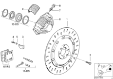 Дисковый тормозной механизм Зд для BMW 89V2 K 1100 RS (0522,0532) 0 (схема запасных частей)