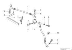 Трубопровод тормозного привода Пд для BMW 259E R 1100 GS 94 (0404,0409) 0 (схема запасных частей)