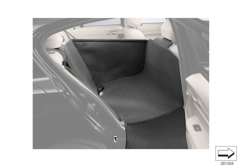 Универсальное покрывало для зад.сидений для BMW F21N 114d B37 (схема запчастей)