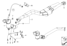 Катализатор для дизельного двигателя для BMW E46 330Cd M57N (схема запасных частей)