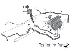 Расширительный бачок/шланги сист.охлажд. для BMW F06N 650iX 4.0 N63N (схема запасных частей)