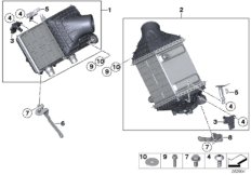 Охладитель наддувочного воздуха для BMW F12N M6 S63N (схема запасных частей)