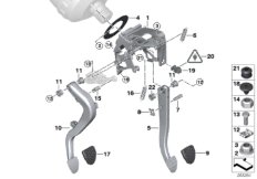 Педальный механизм с возвратн.пружиной для BMW E93 330i N52N (схема запасных частей)