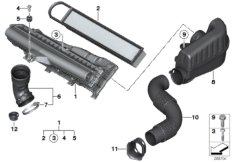 Глушитель шума всасыв./сменн.эл.фильтра для BMW R55 One N12 (схема запасных частей)