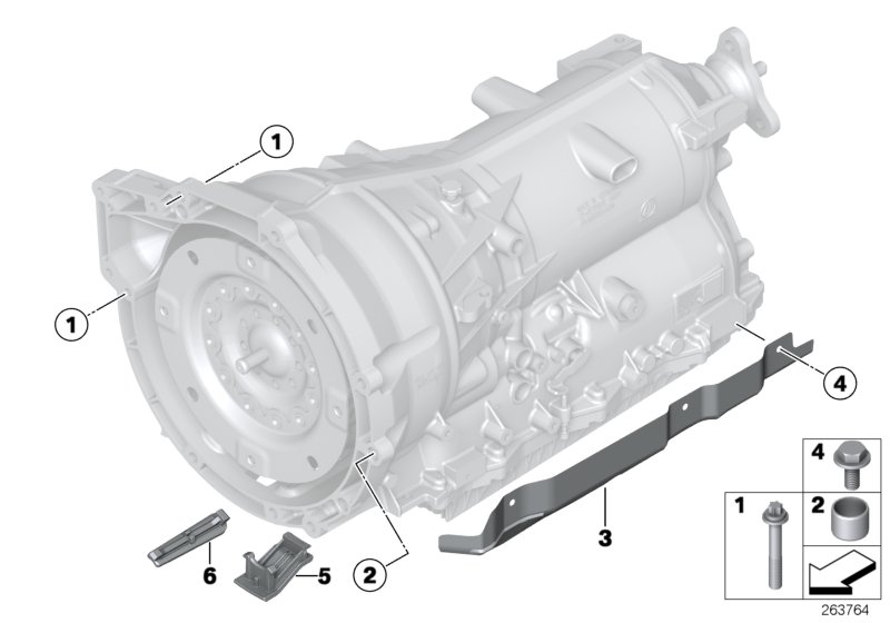 Крепление/дополнит.элементы КПП для BMW F31 316i N13 (схема запчастей)