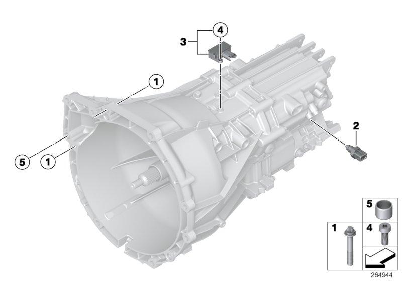 Крепление/дополнит.элементы КПП для BMW F21N 120i N13 (схема запчастей)