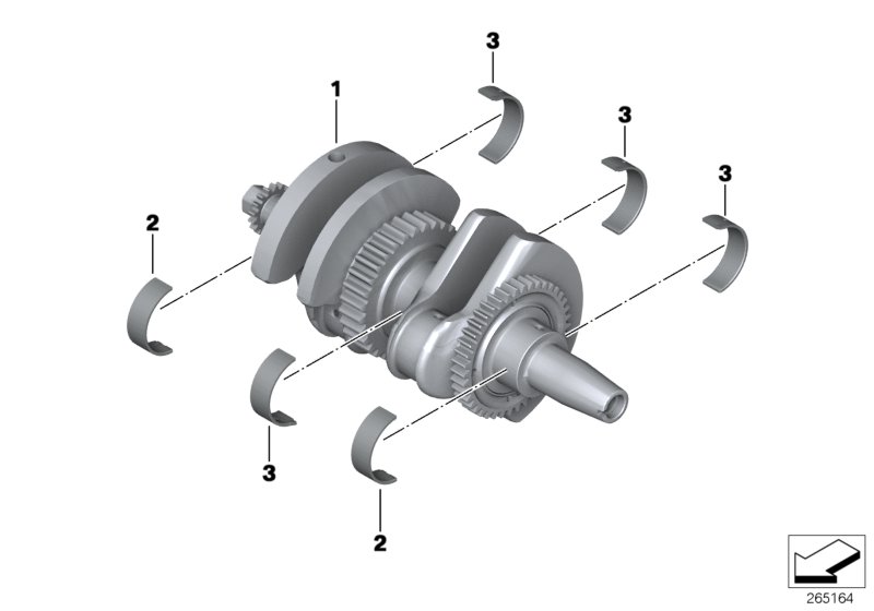 коленчатый вал с вкладышами подшипников для MOTO K18 C 650 Sport 16 (0C04, 0C14) 0 (схема запчастей)