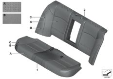 Инд.обивка заднего сиденья, климат-кожа для BMW F10 520i N20 (схема запасных частей)