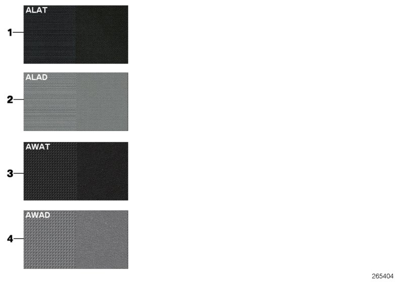 Образцовая сторона, цвета обивки, ткань для BMW E93N 335i N55 (схема запчастей)