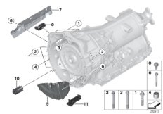 Крепление/дополнит.элементы КПП для BMW F07N 528i N20 (схема запасных частей)