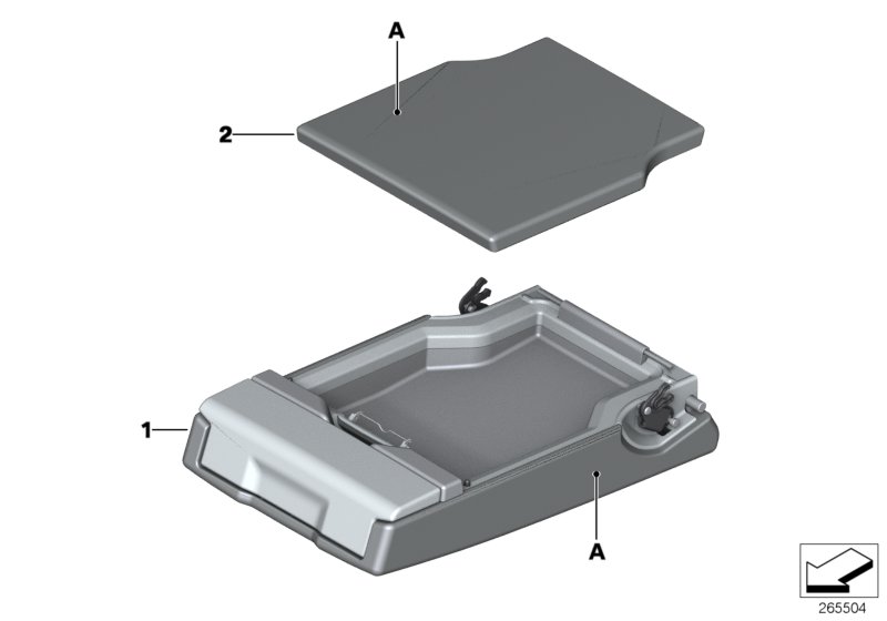 Индивидуальный задний подлокотник кожа для BMW F10N M550dX N57X (схема запчастей)