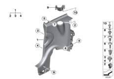 боковая обшивка задняя для BMW R59 Coop.S JCW N14 (схема запасных частей)