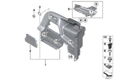Обшивка багажного отделения Бок для BMW R58 Coop.S JCW N14 (схема запасных частей)