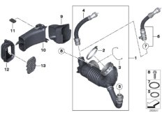 Трубопровод очищ.возд./воздухозаборник для BMW F30 318dX N47N (схема запасных частей)