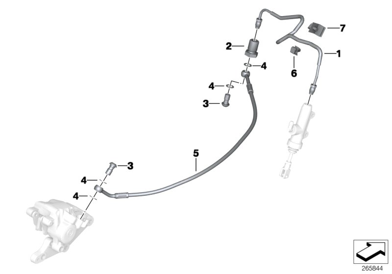 Тормозной трубопровод Зд без ABS для BMW K71 F 800 ST (0234,0244) 0 (схема запчастей)