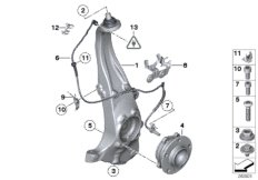 Поворотная опора/подшипник ступ.кол.Пд для BMW RR4 Ghost N74R (схема запасных частей)