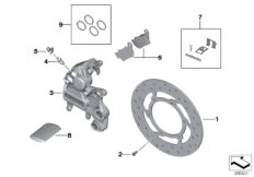 Тормозной механизм заднего колеса для MOTO K15 G 650 Xmoto (0167,0197) 0 (схема запасных частей)