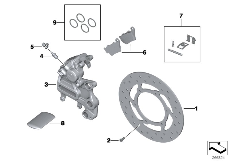Тормозной механизм заднего колеса для MOTO K15 G 650 Xchallenge (0165,0195) 0 (схема запчастей)