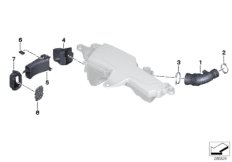 Воздуховод глушителя шума всасывания для BMW F20 114i N13 (схема запасных частей)