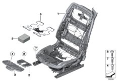 Сиденье Пд каркас спинки для BMW F83 M4 S55 (схема запасных частей)