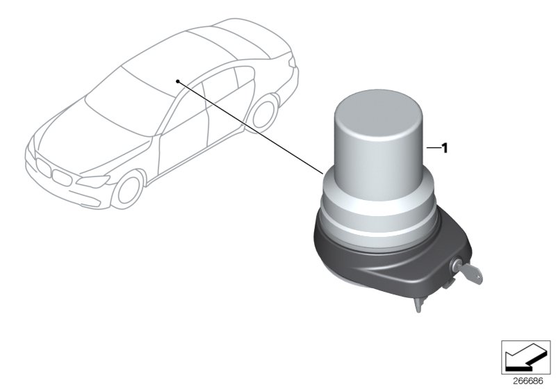 Вращающийся проблесковый фонарь для BMW F03 760LiS N74 (схема запчастей)