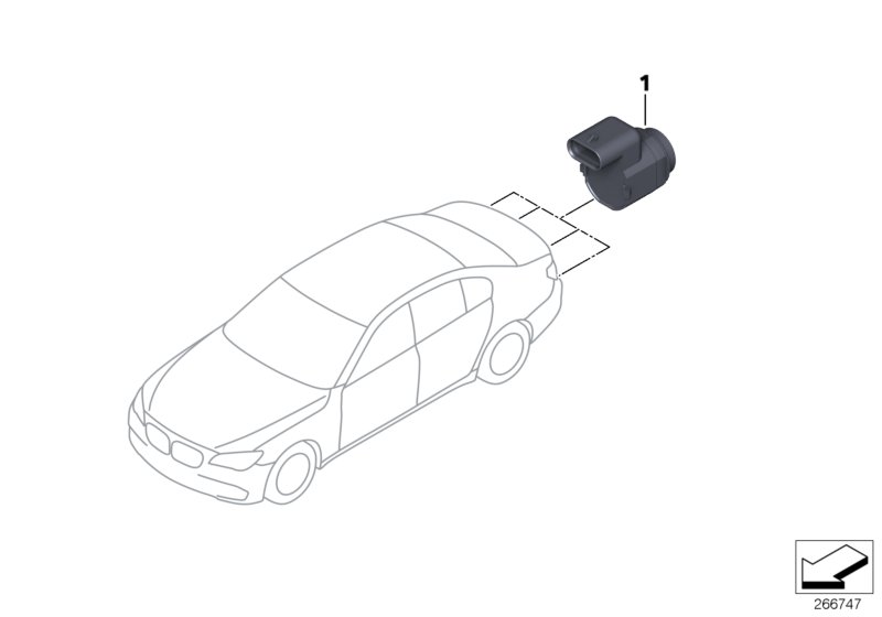 Ультразвуковой датчик для BMW E46 M3 CSL S54 (схема запчастей)