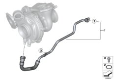 Система охлаждения-турбонагнетатель для BMW F33 425d N47S1 (схема запасных частей)