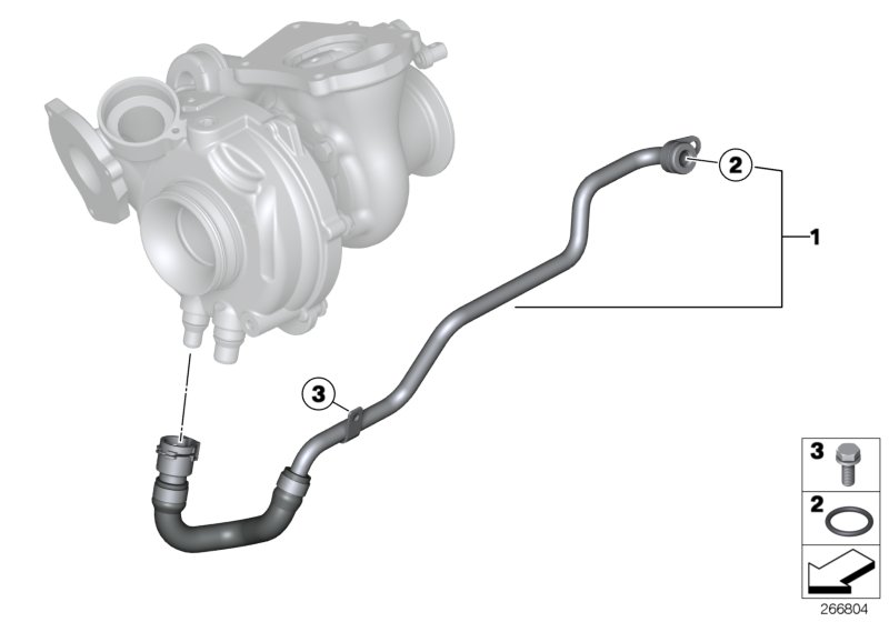 Система охлаждения-турбонагнетатель для BMW F10 525dX N47S1 (схема запчастей)