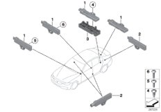 Детали антенны комфортного доступа для BMW F30N 335dX N57Z (схема запасных частей)