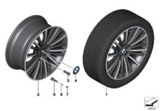 Л/с диск BMW с W-обр.спицами 423 - 19'' для BMW F13 650iX 4.4 N63N (схема запасных частей)