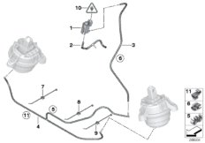Вакуумное упр.подушкой крепления двиг. для BMW F07N 520d N47N (схема запасных частей)