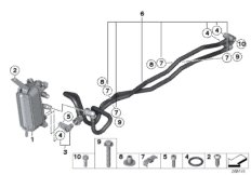 Теплообменник/трубопровод радиатора КПП для BMW F10 528iX N20 (схема запасных частей)