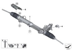 Рулевой механизм с гидроусилителем для BMW E90 325xi N52 (схема запасных частей)