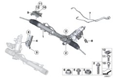 Механизм с гидроус.акт.рул.упр.(AFS) для BMW E93 335i N54 (схема запасных частей)