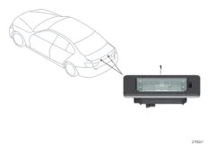 Светодиодн.фонарь подсветки номерн.знака для BMW F48N X1 20d B47D (схема запасных частей)