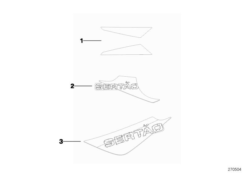 Украшение и надпись для BMW R134 G 650 GS Sertão (0136, 0146) 0 (схема запчастей)