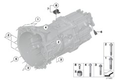 Крепление/дополнит.элементы КПП для BMW F30 335i N55 (схема запасных частей)