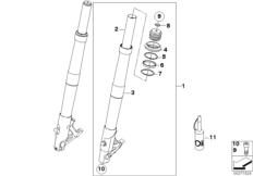 Стержень вилки для MOTO K29 HP2 Sport (0458, 0468) 0 (схема запасных частей)
