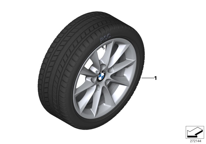 Spike/SC колесо в сб.зим. диз. 411-16" для BMW F20N 116d ed B37 (схема запчастей)
