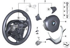 Спортивное рулевое колесо с НПБ кожа для BMW F30 318dX N47N (схема запасных частей)